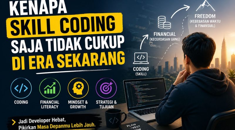 Kenapa skill coding saja tidak cukup di era sekarang? Pelajari pentingnya finansial, mindset, dan strategi growth untuk developer modern.